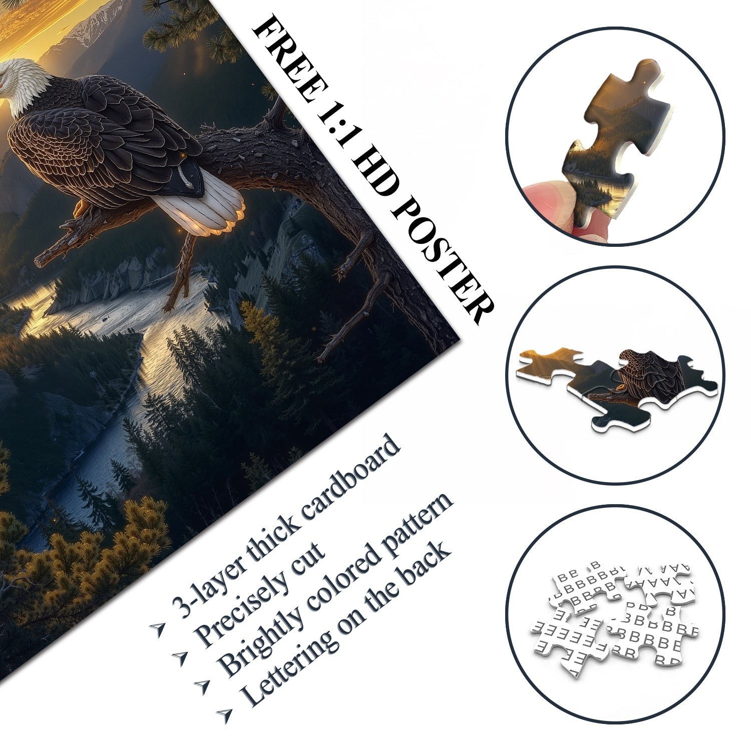 Eagle at Sunset Jigsaw Puzzle 1000 Pieces