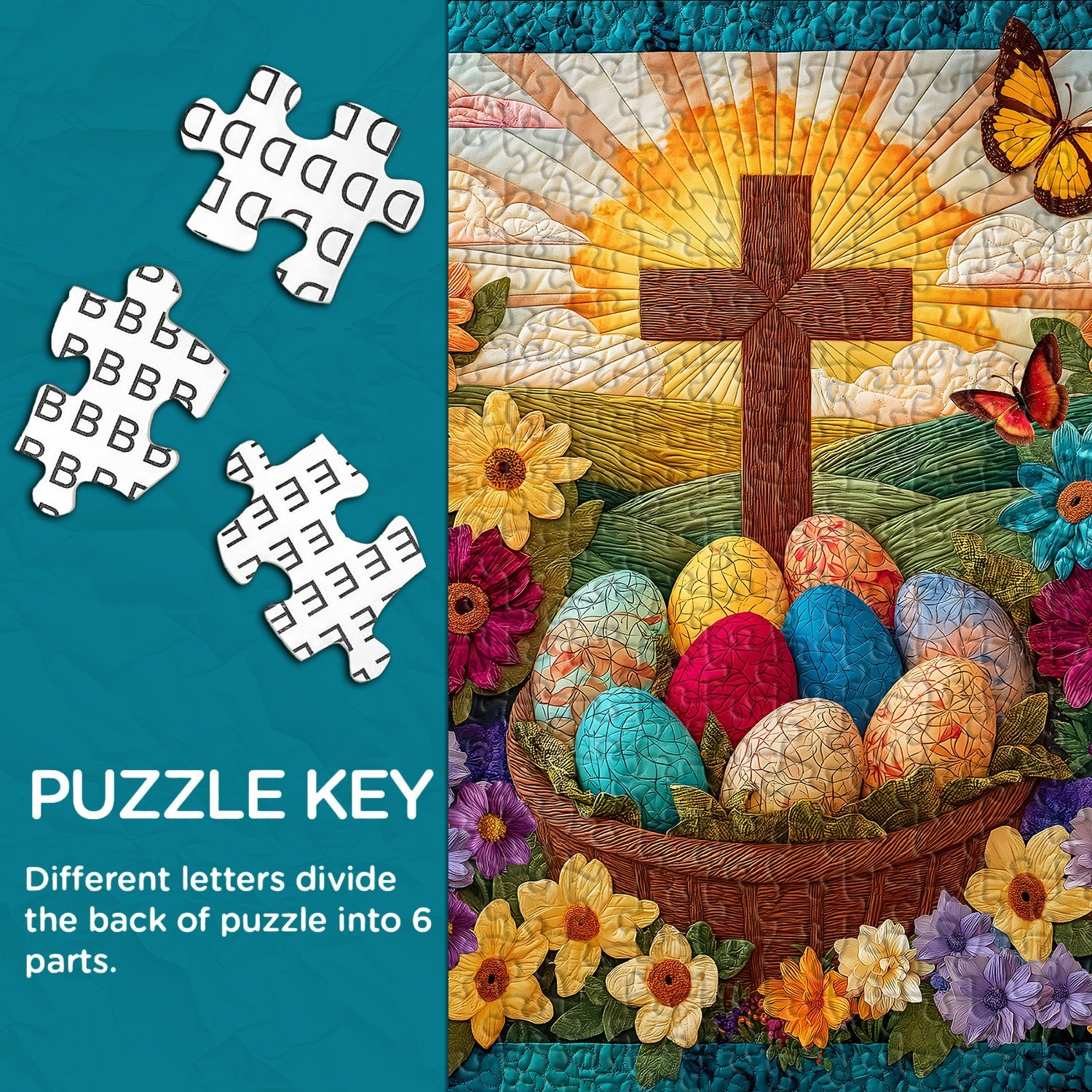 Easter Eggs & Cross Jigsaw Puzzle 1000 Pieces
