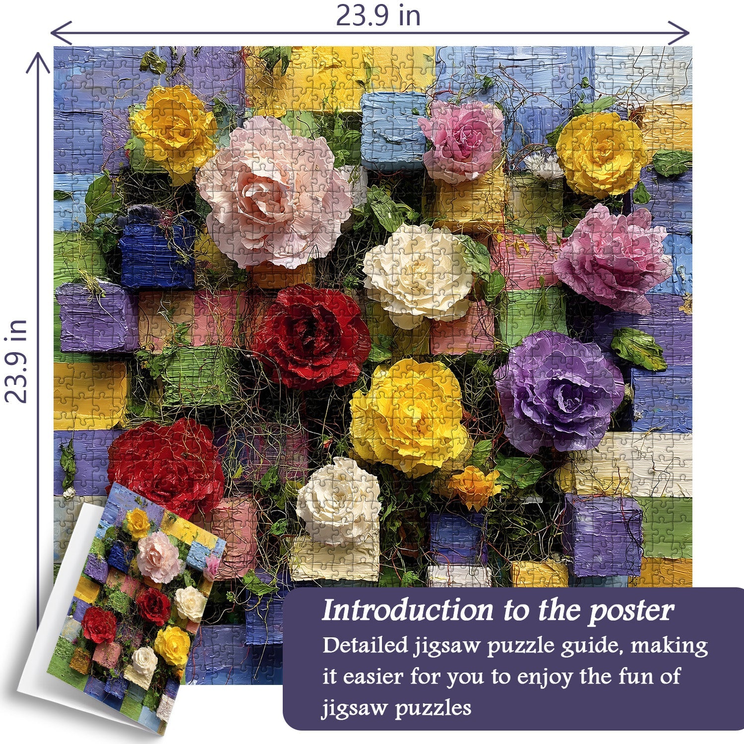 Roses Mosaic Jigsaw Puzzle 1000 Pieces