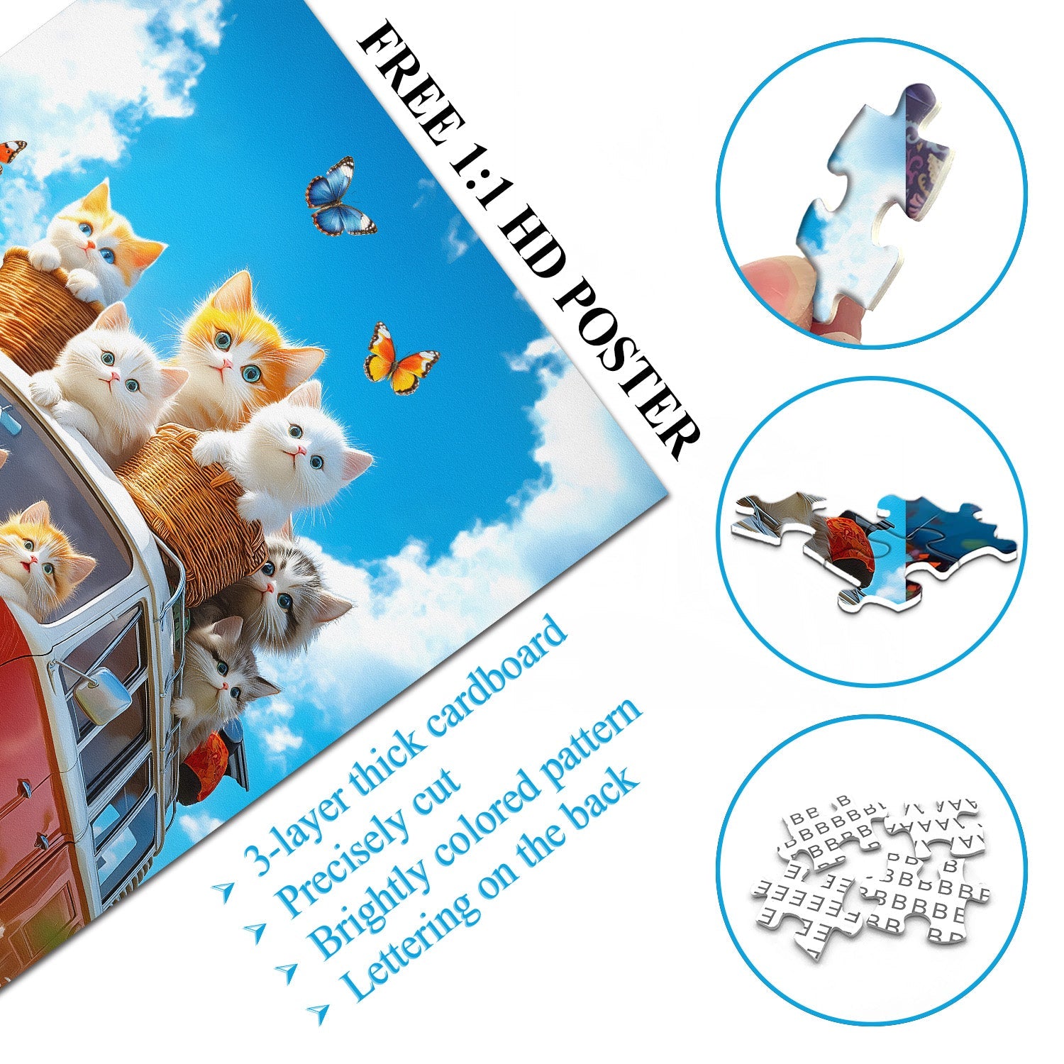 Sunny Cat Ride Jigsaw Puzzle 1000 Pieces