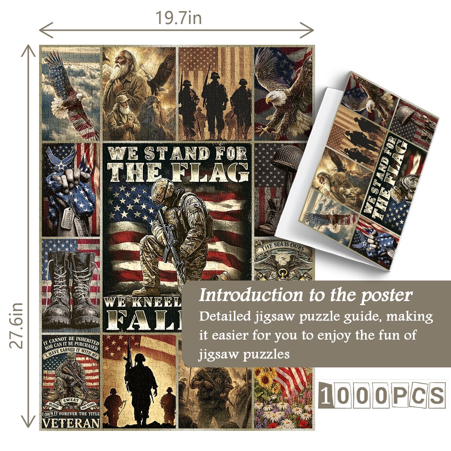 Patriot Veteran Eagle Flag Puzzle 1000 Teile