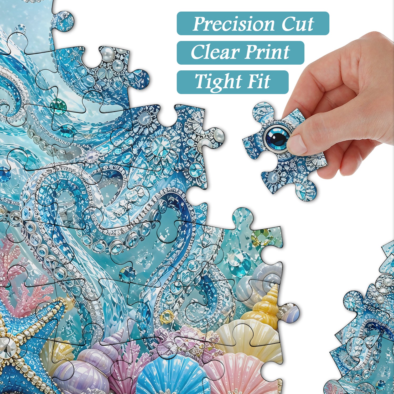 Puzzle con polpo oceanico ingioiellato, 1000 pezzi