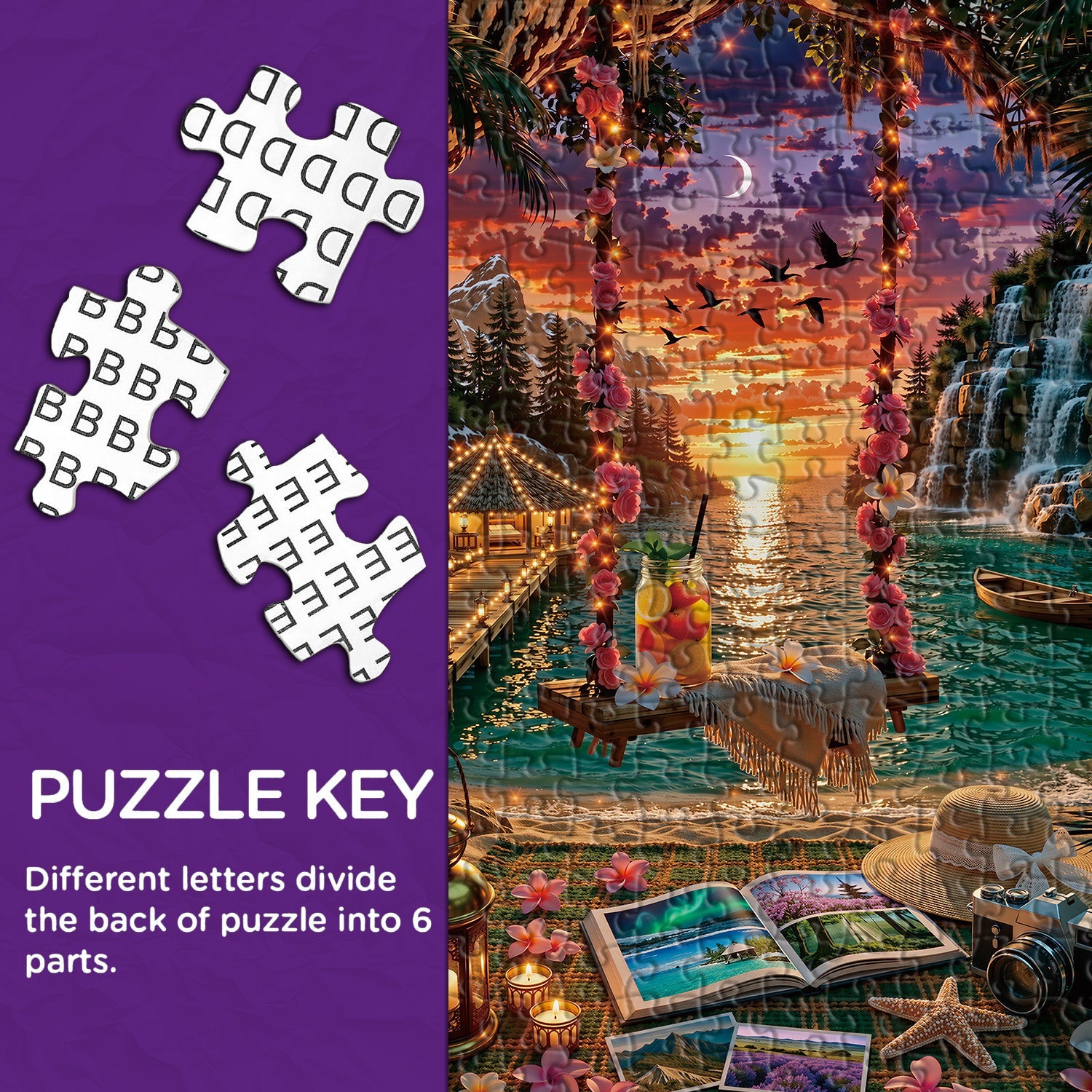 Puzzle Balançoire Coucher de Soleil 1000 Pièces