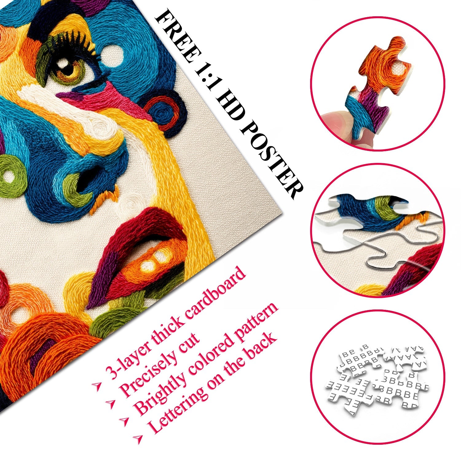 Textilporträt-Puzzle 1000 Teile