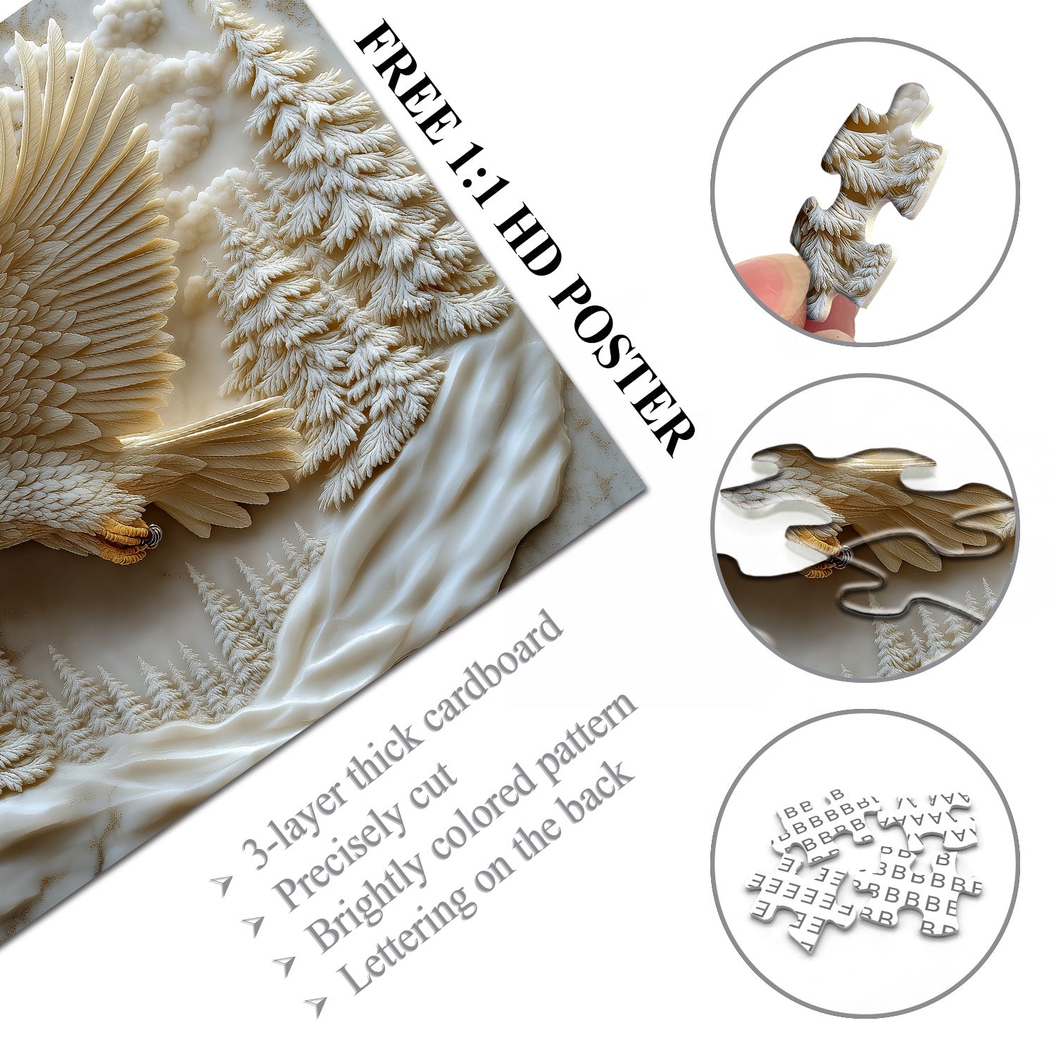 Carving Eagle Soar  Jigsaw Puzzle 1000 Pieces