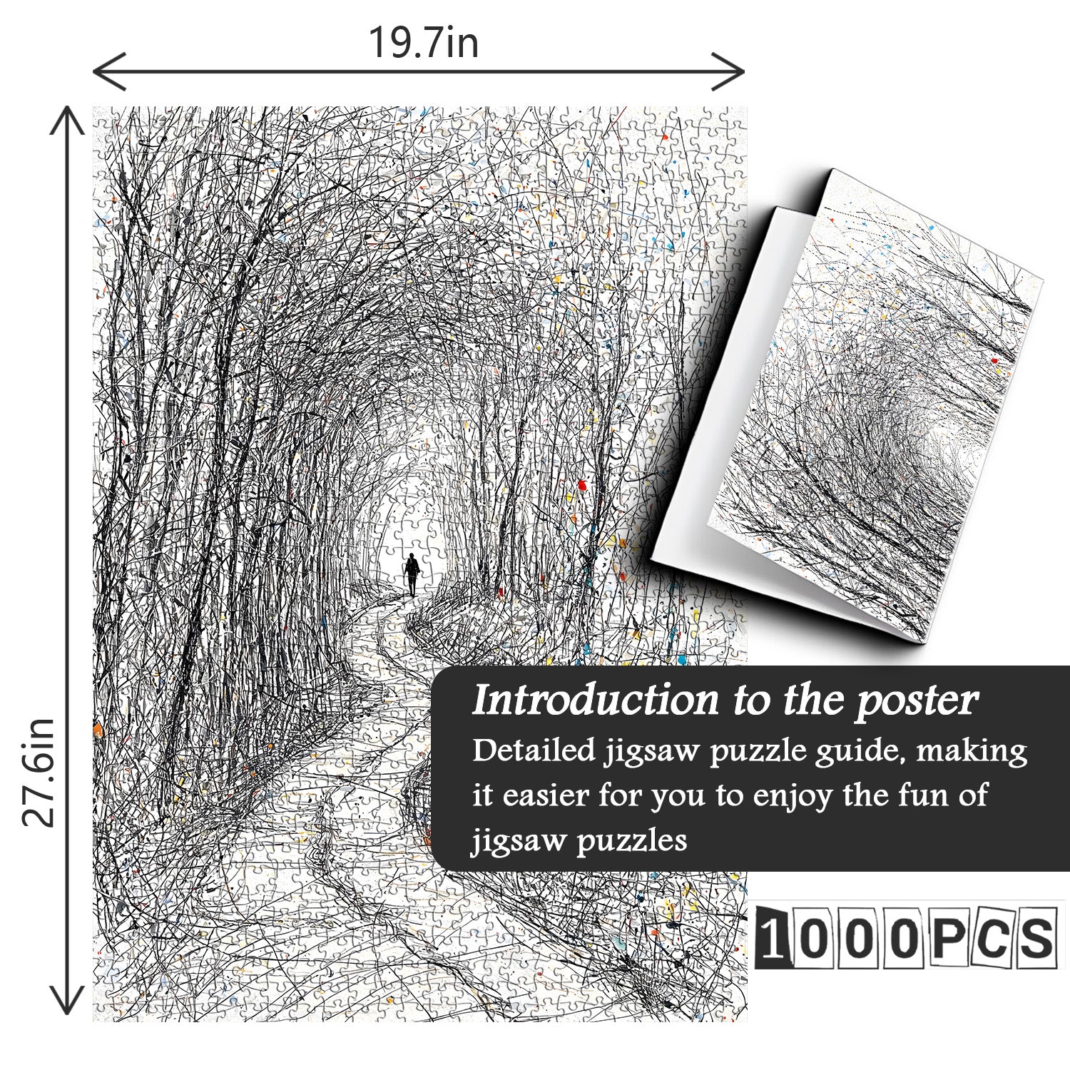 Puzzle Line Art Lone Walker 1000 pièces