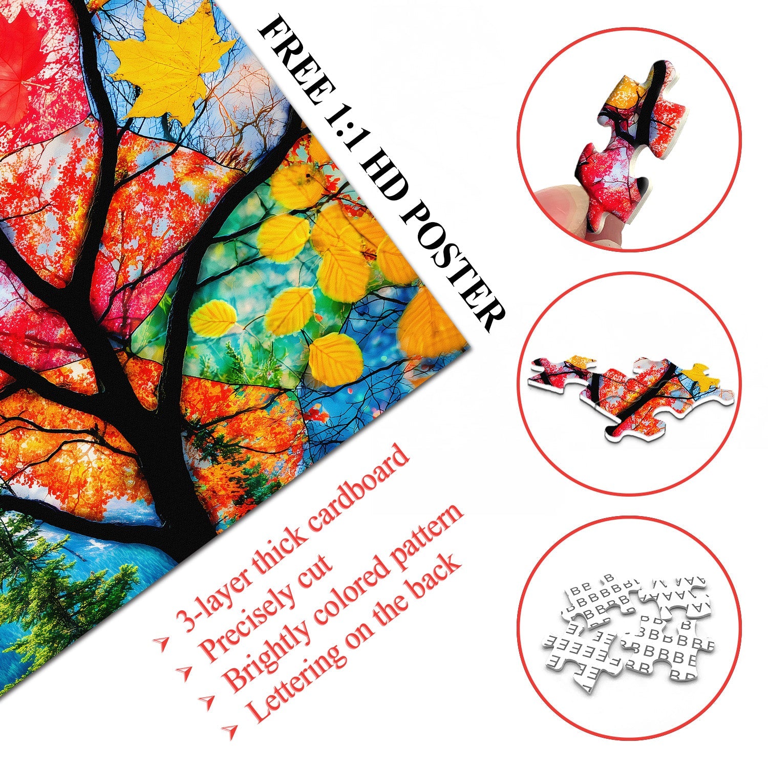 Autumn Leaf Collage Jigsaw Puzzle 1000 Pieces