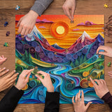 Colorful Mountain Waterscape Jigsaw Puzzle 1000 Pieces