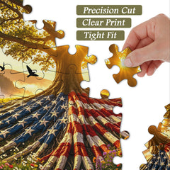 Flag Roots Sunset Oak Rompecabezas de 1000 piezas