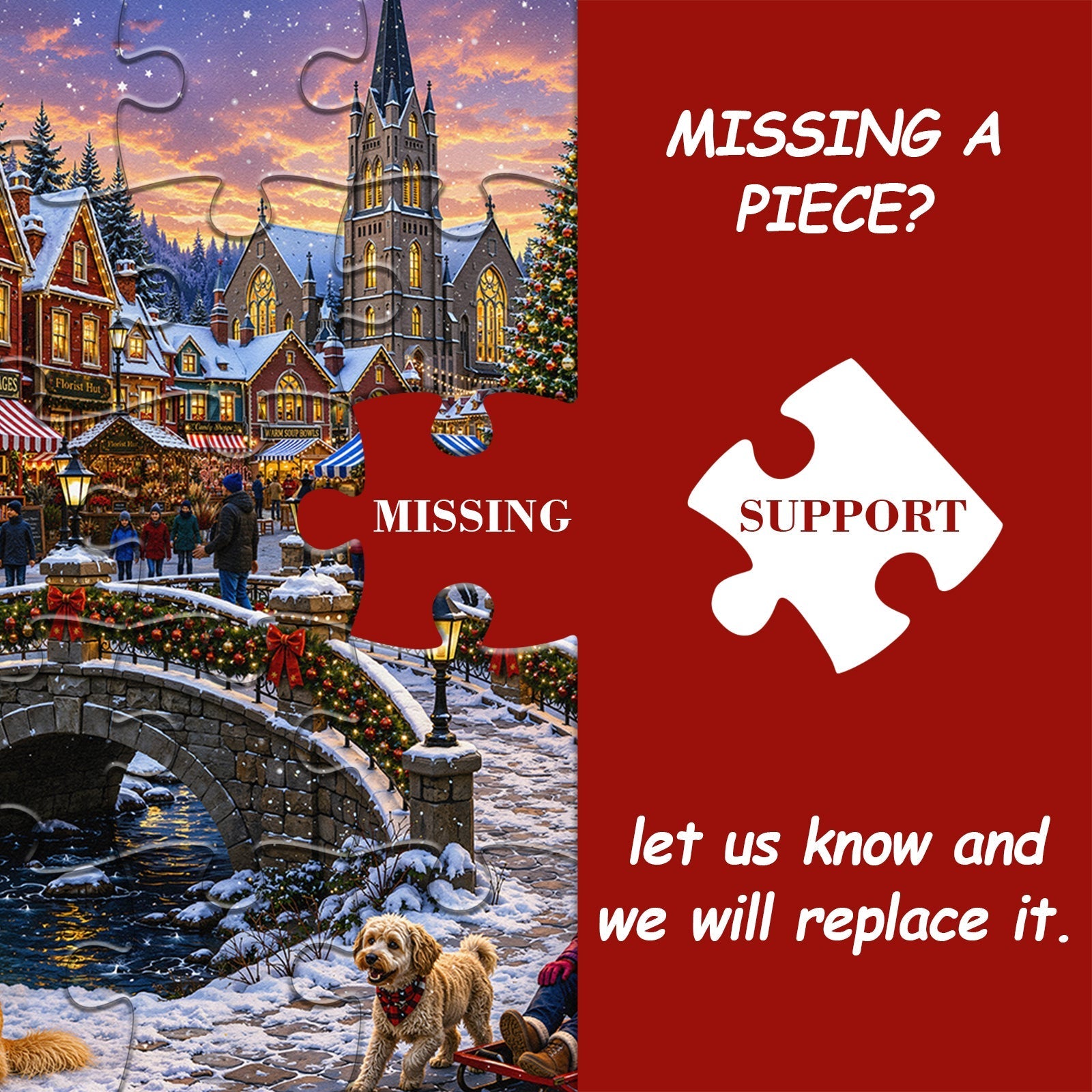 Warmes Winterdorf-Puzzle, 1000 Teile