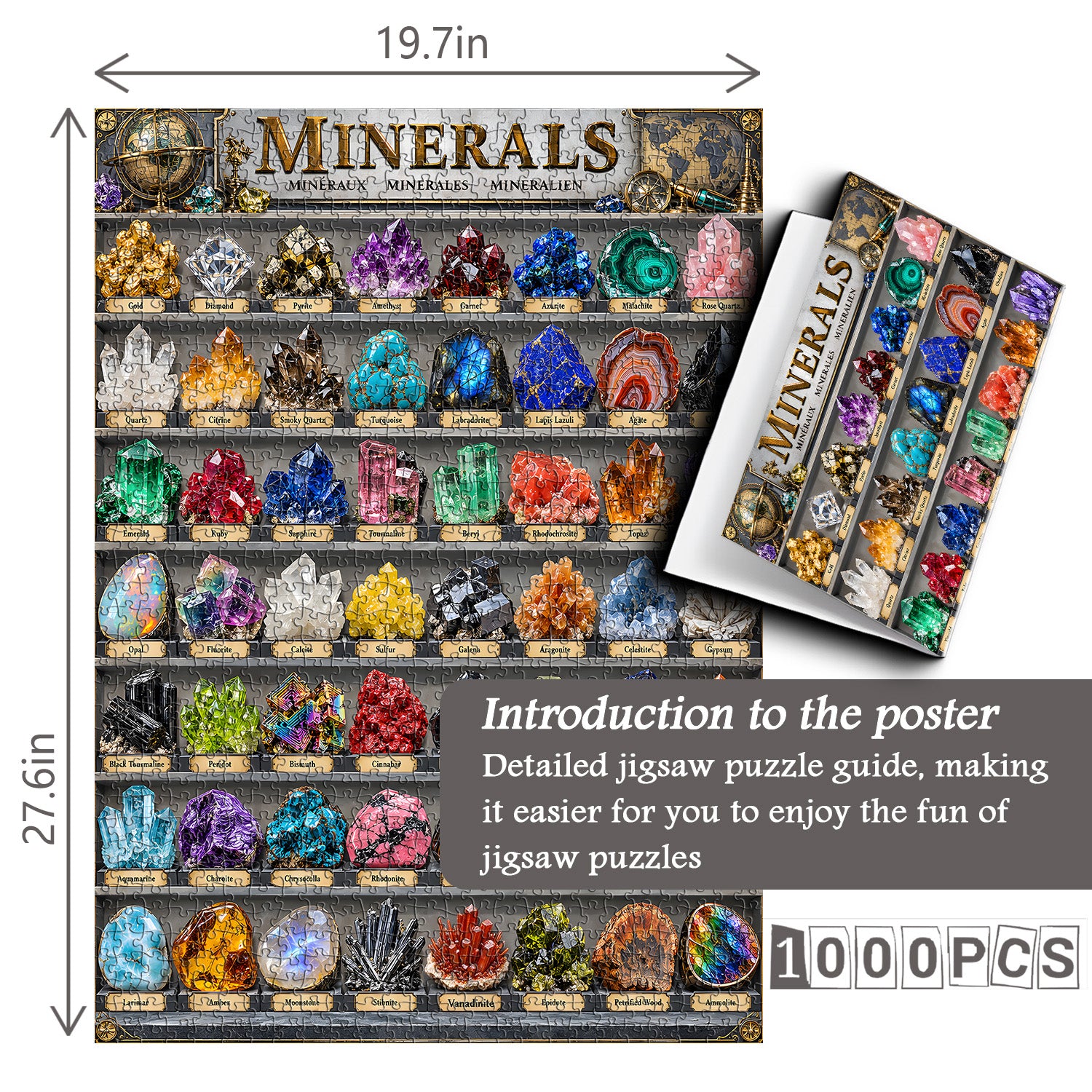 Gemstone Mineral Collection Jigsaw Puzzle 1000 Pieces