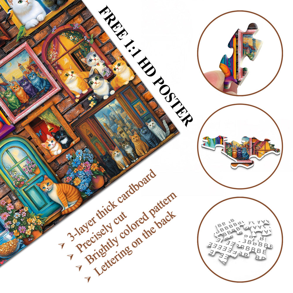 Feline Window Collection Jigsaw Puzzle 1000 Pieces