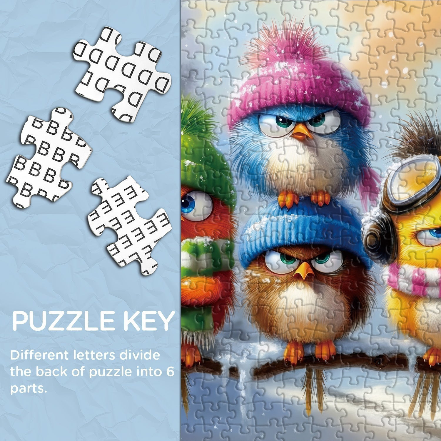Wintergefiederte Freunde Puzzle 1000 Teile