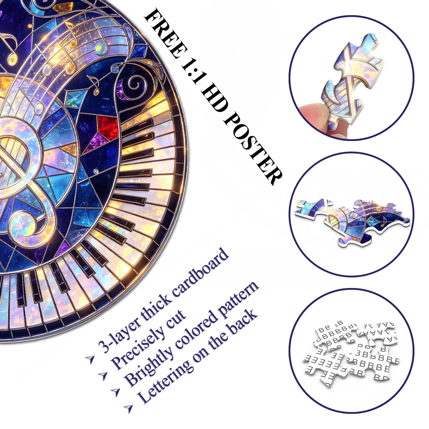 Buntglas-Melodie-Puzzle 1000 Teile