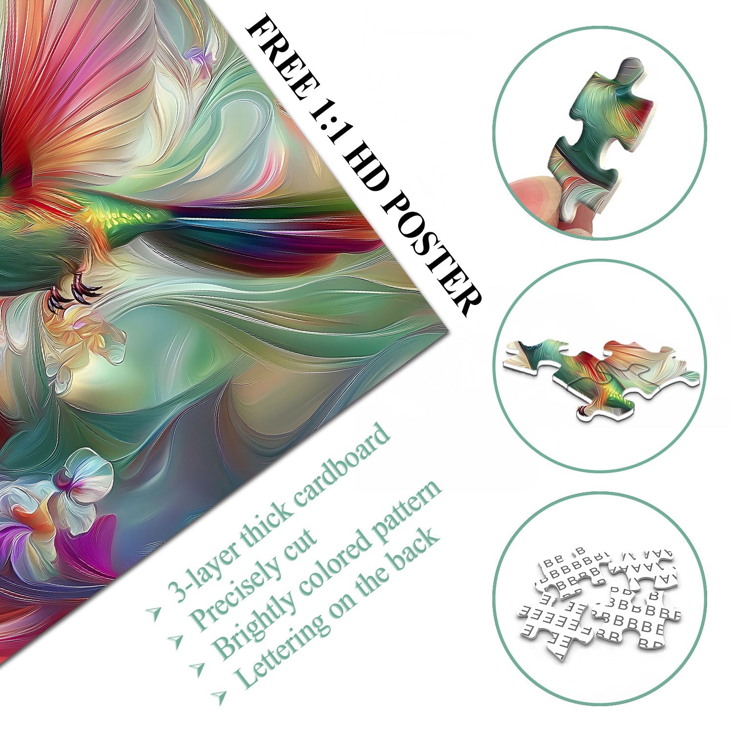 Artistic Hummingbird Jigsaw Puzzle 1000 Pieces