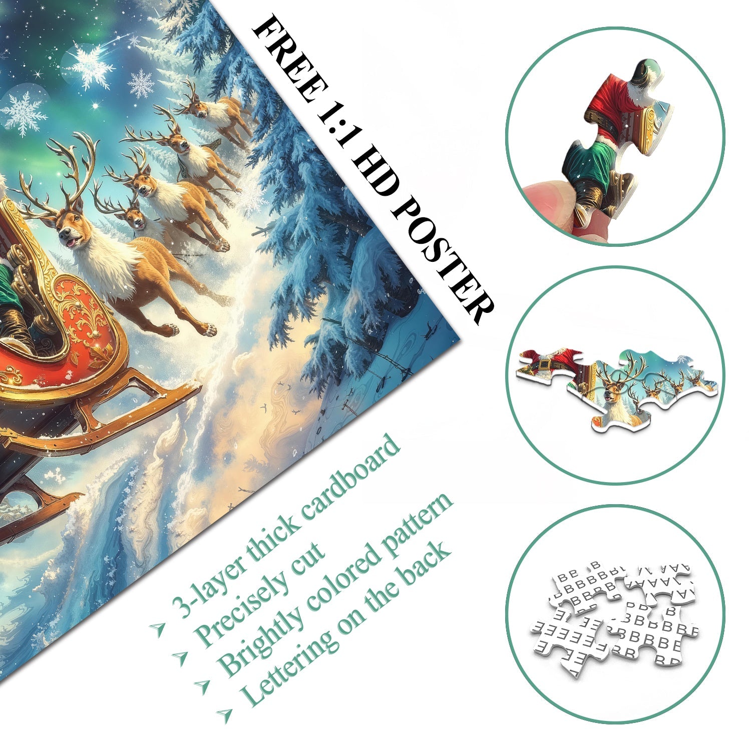 Starlit Reindeer Journey Jigsaw Puzzle 1000 Pieces