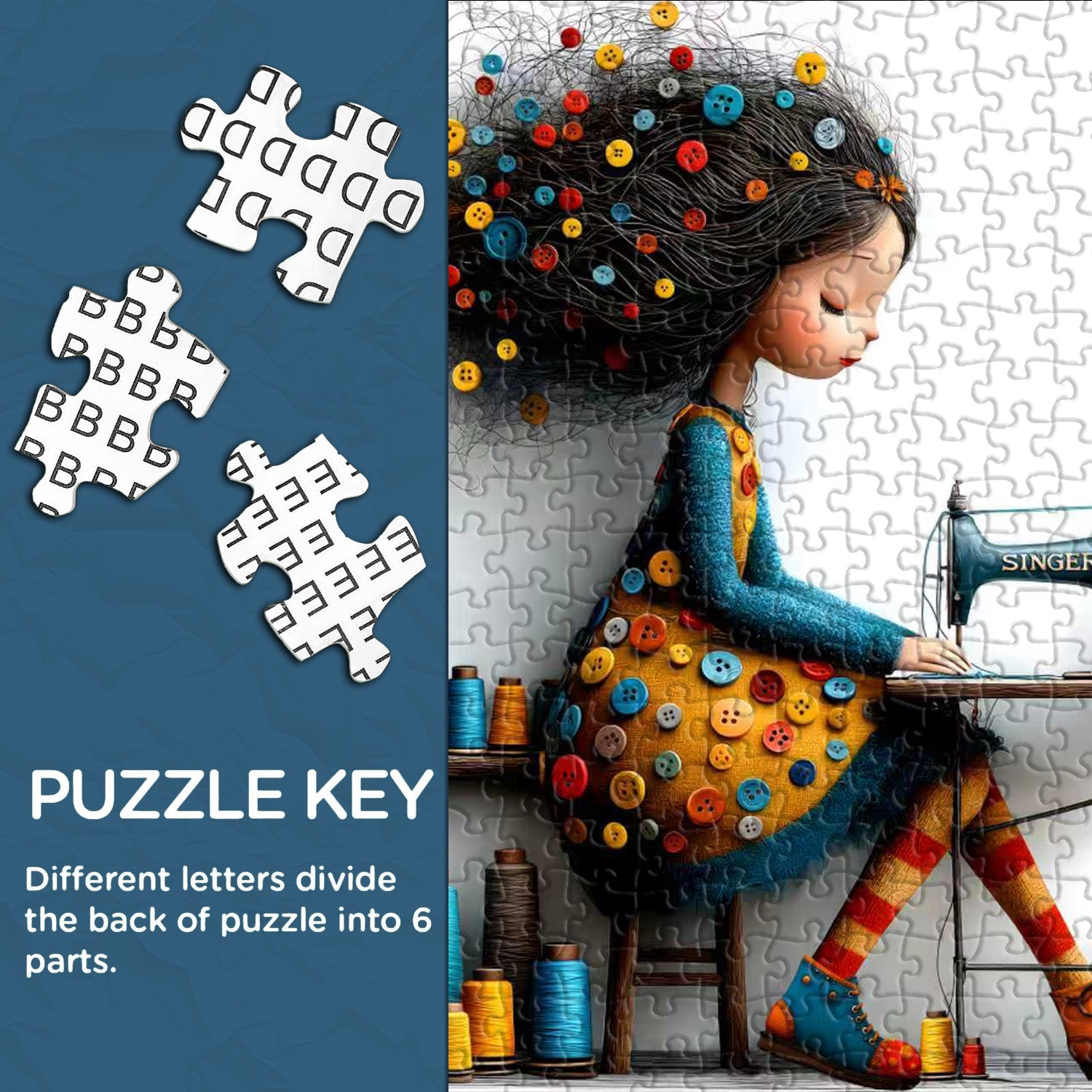 Rompecabezas de niña cosiendo 1000 piezas