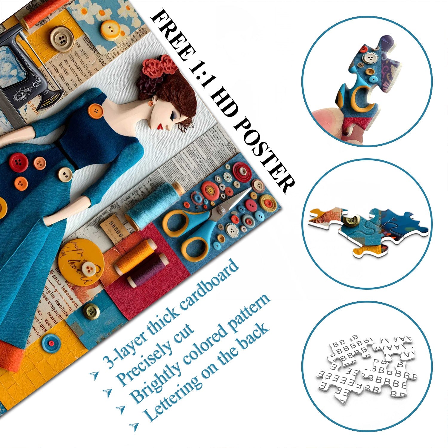 Vintage Sewing Muse Jigsaw Puzzle 1000 Pieces