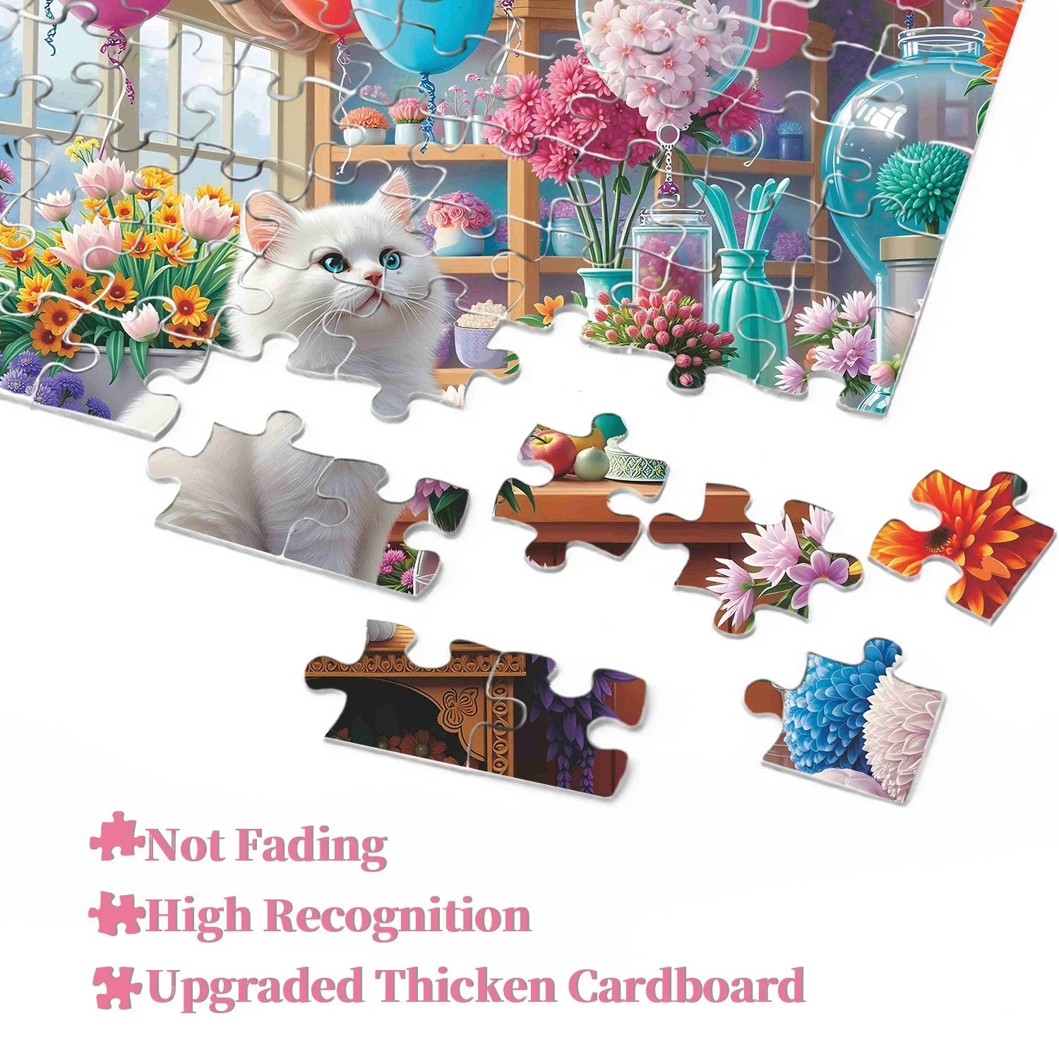 Cat Among Flowers Jigsaw Puzzle 1000 Pieces