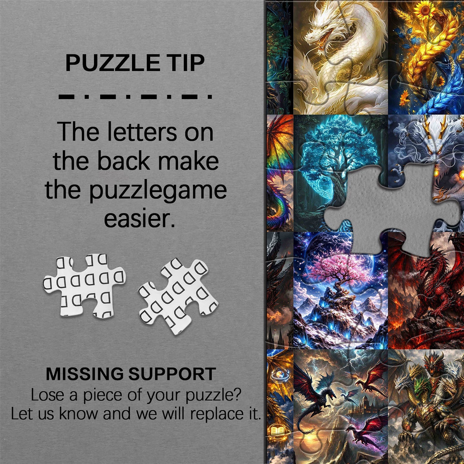 Elemental Dragon Collage Jigsaw Puzzle 1000 Pieces