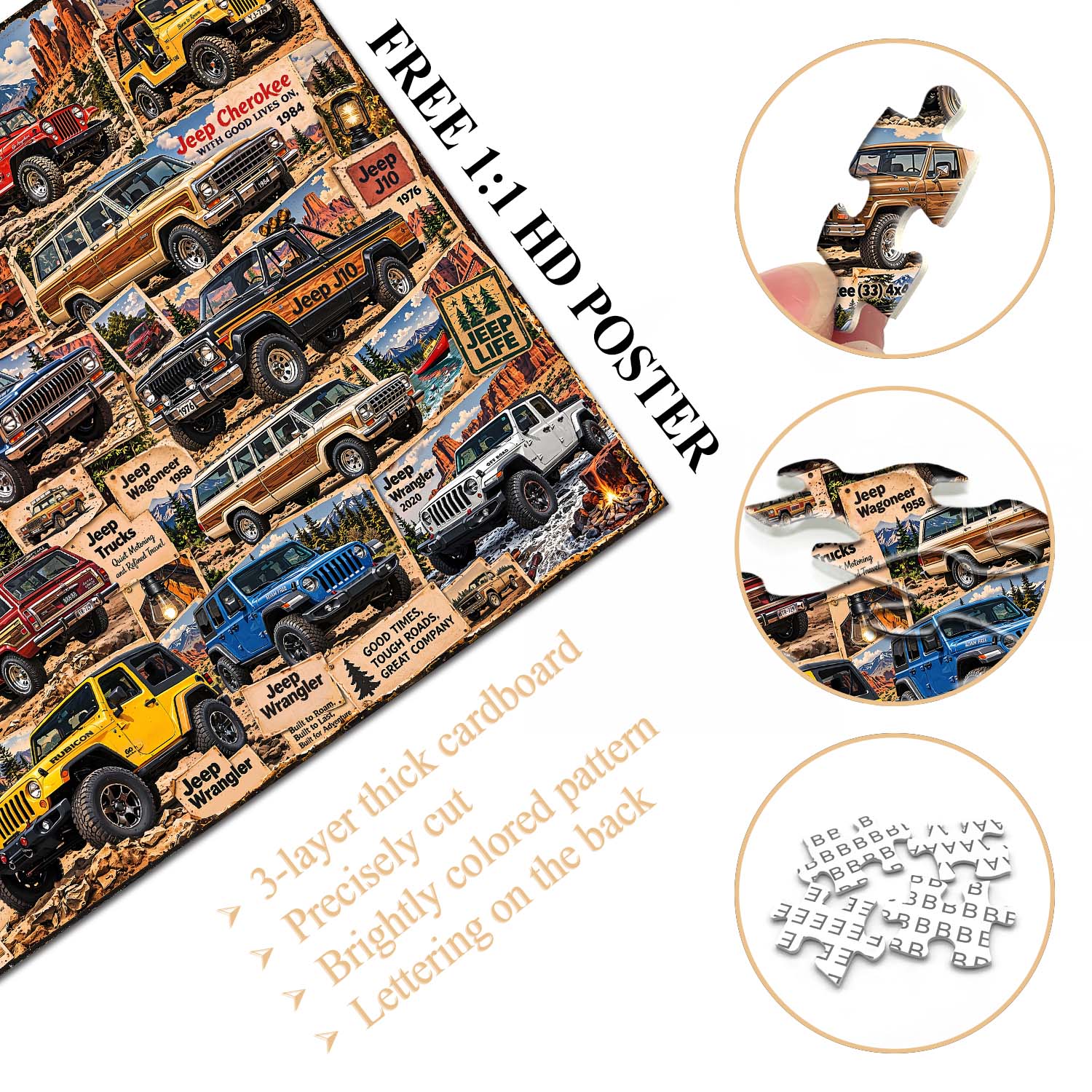 Puzzle retrò Jeep Off Road 1000 pezzi