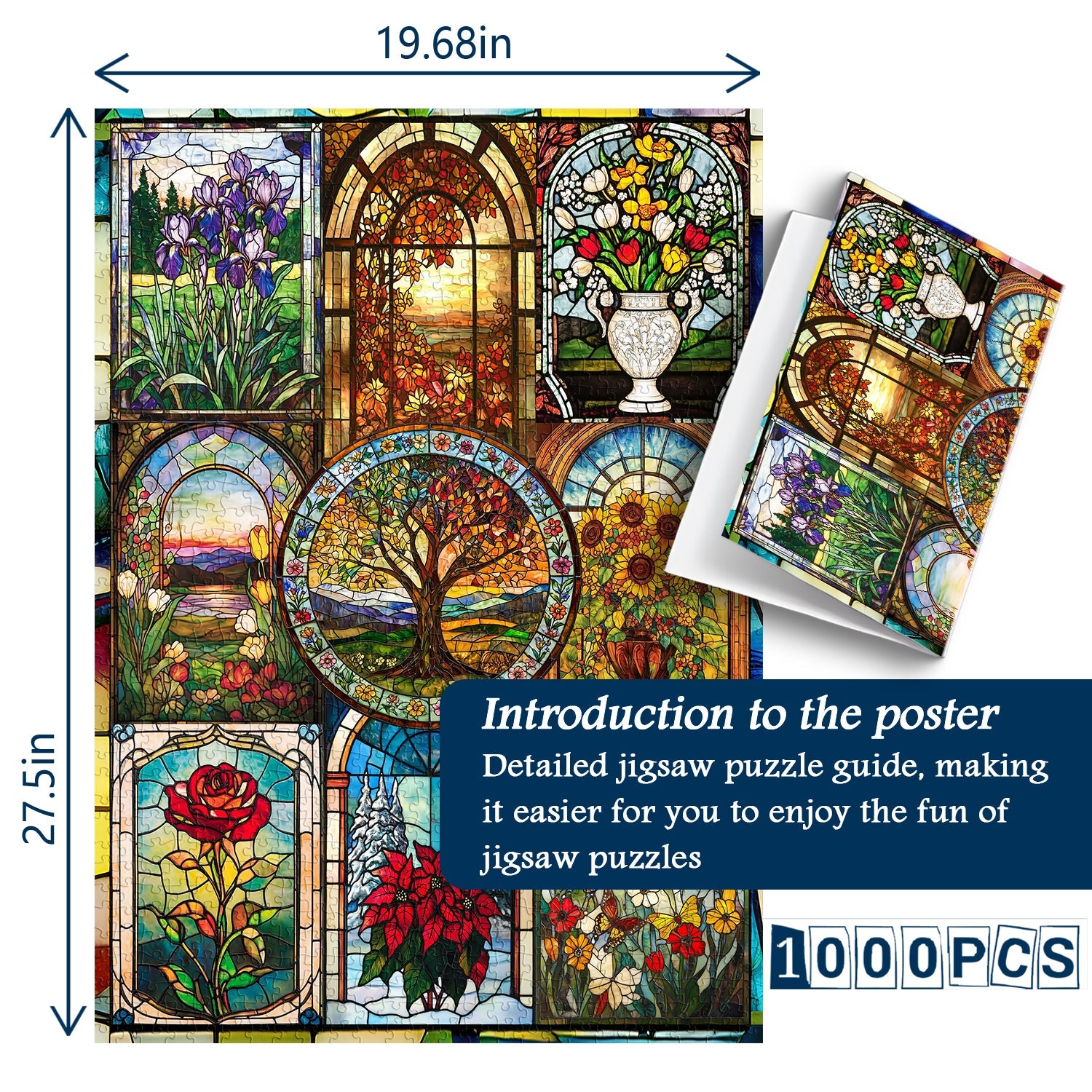 Artistic Floral Windows Jigsaw Puzzle 1000 Pieces
