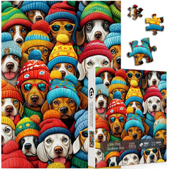 Süße Hundemode -Hut -Puzzle 1000 Stücke
