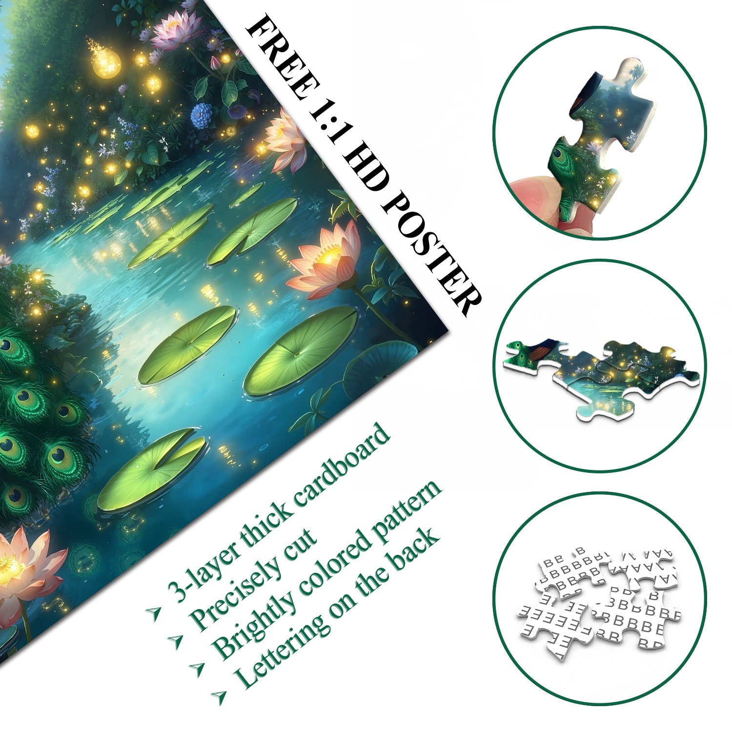 Peacock Oasis Paradise Jigsaw Puzzle 1000 Pieces