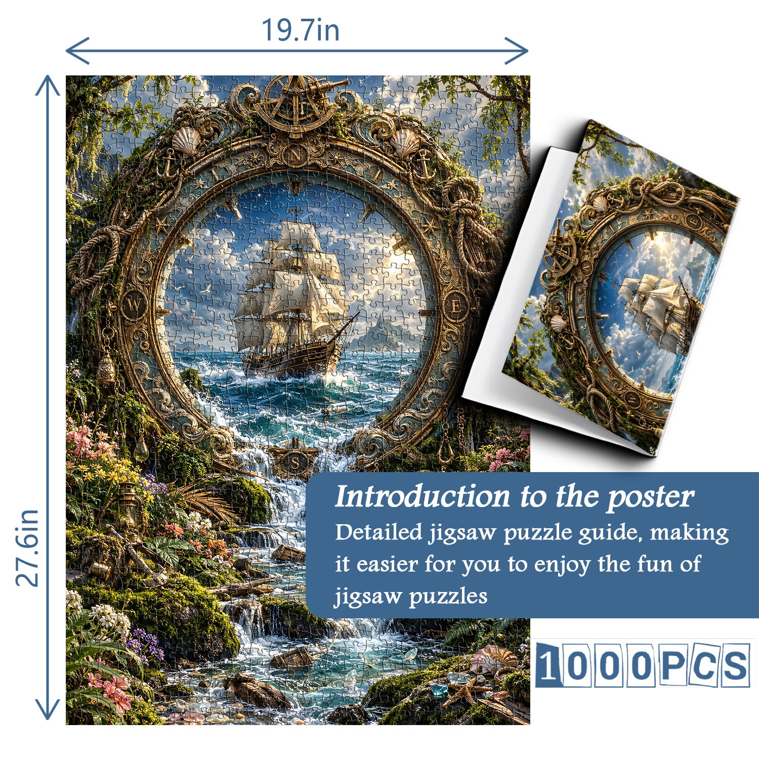 Segel- und Kompass-Puzzle, 1000 Teile