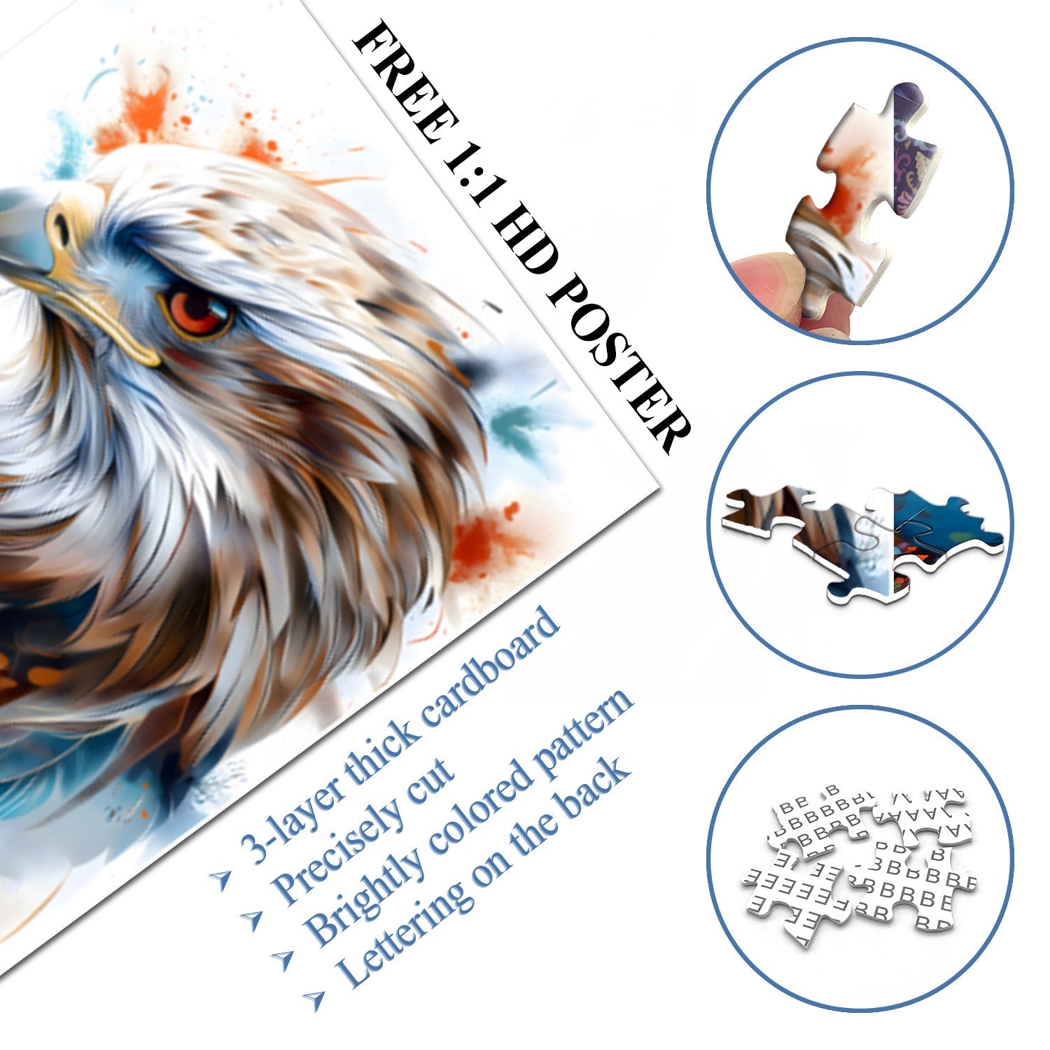 Puzzle Aigle Divin Aile Colorée 1000 Pièces
