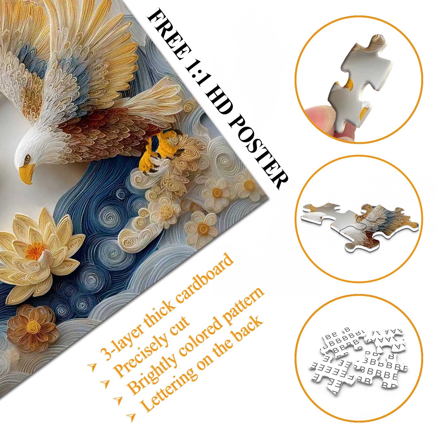 Quilled Twin Eagles Puzzle 1000 Teile