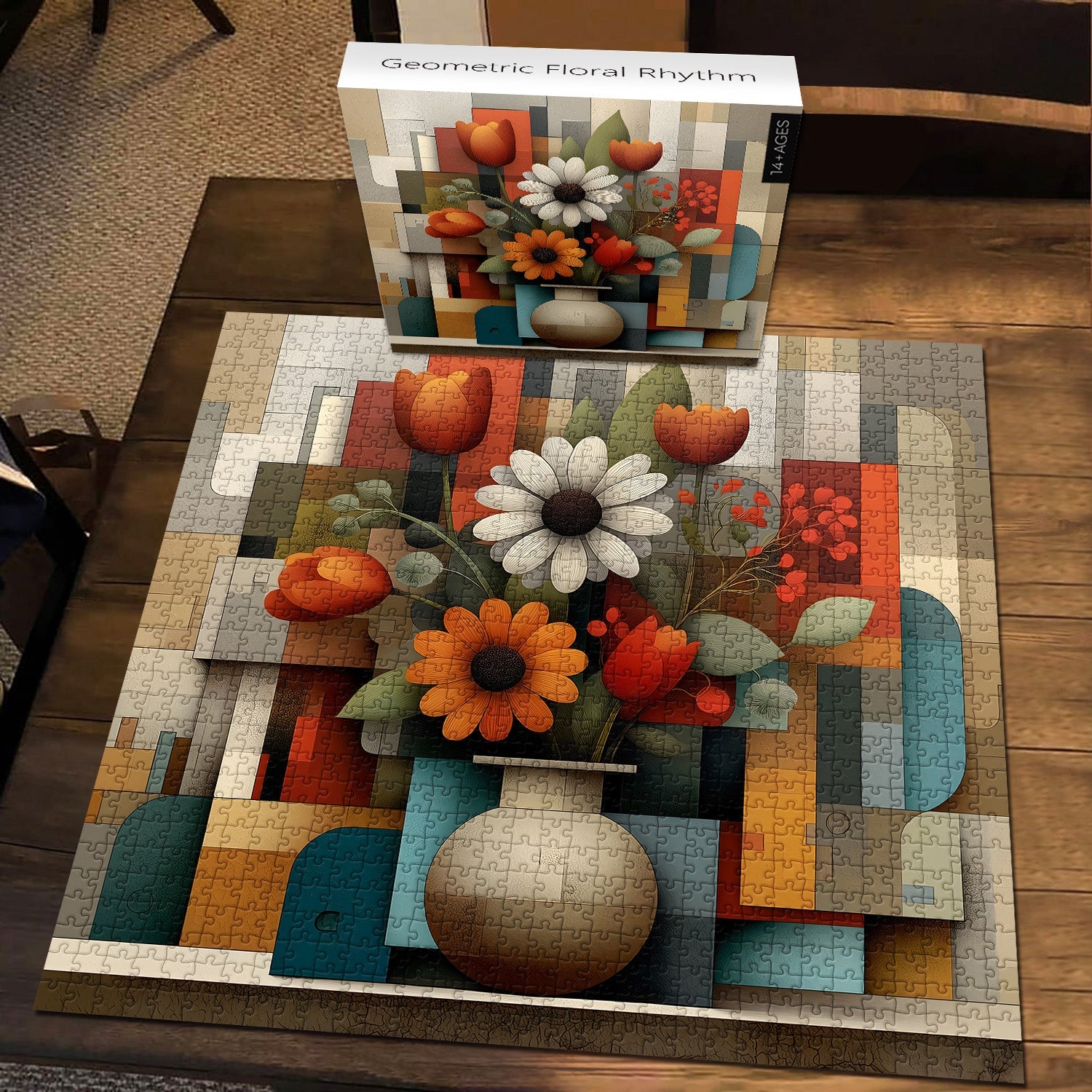 Geometric Floral Rhythm Jigsaw Puzzle 1000 Pieces