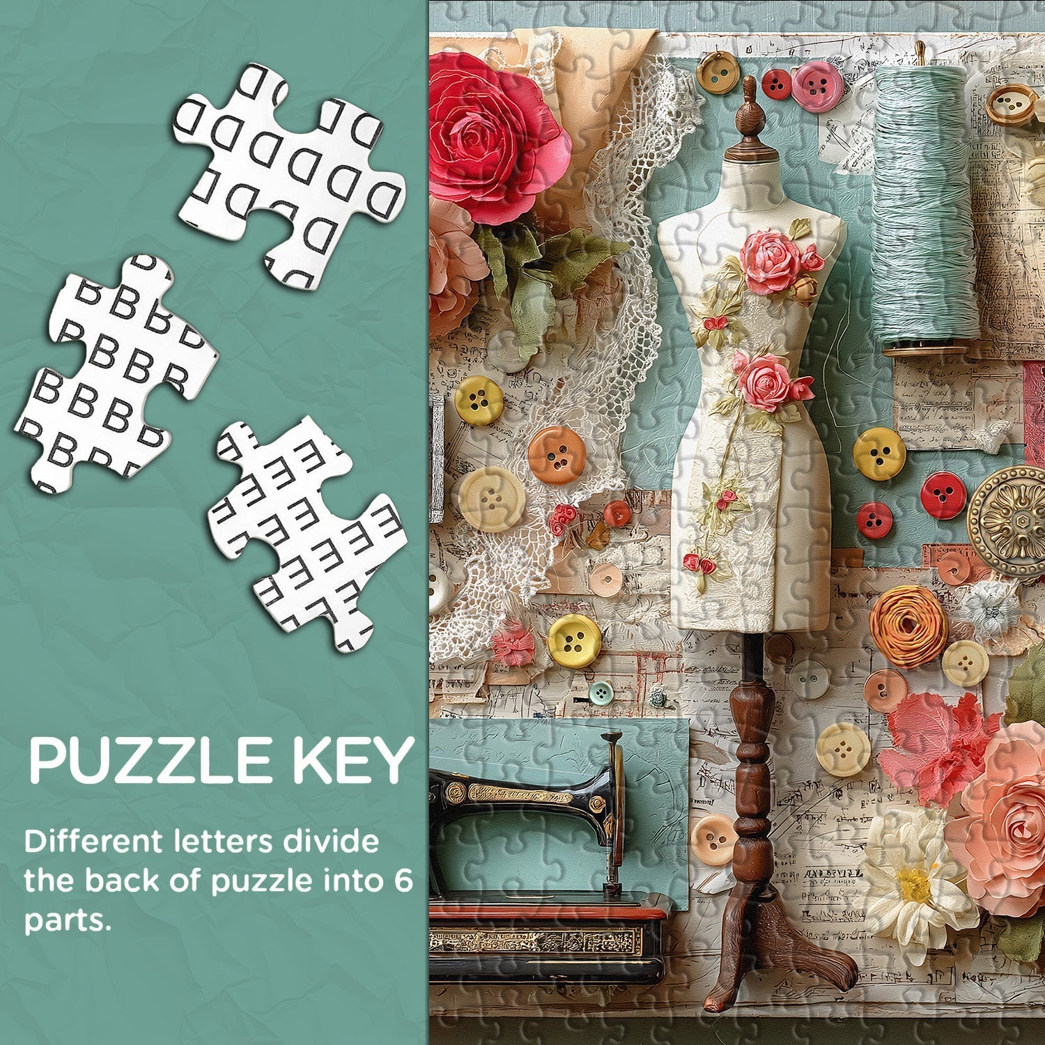 Floral Sewing Atelier Puzzle 1000 Teile