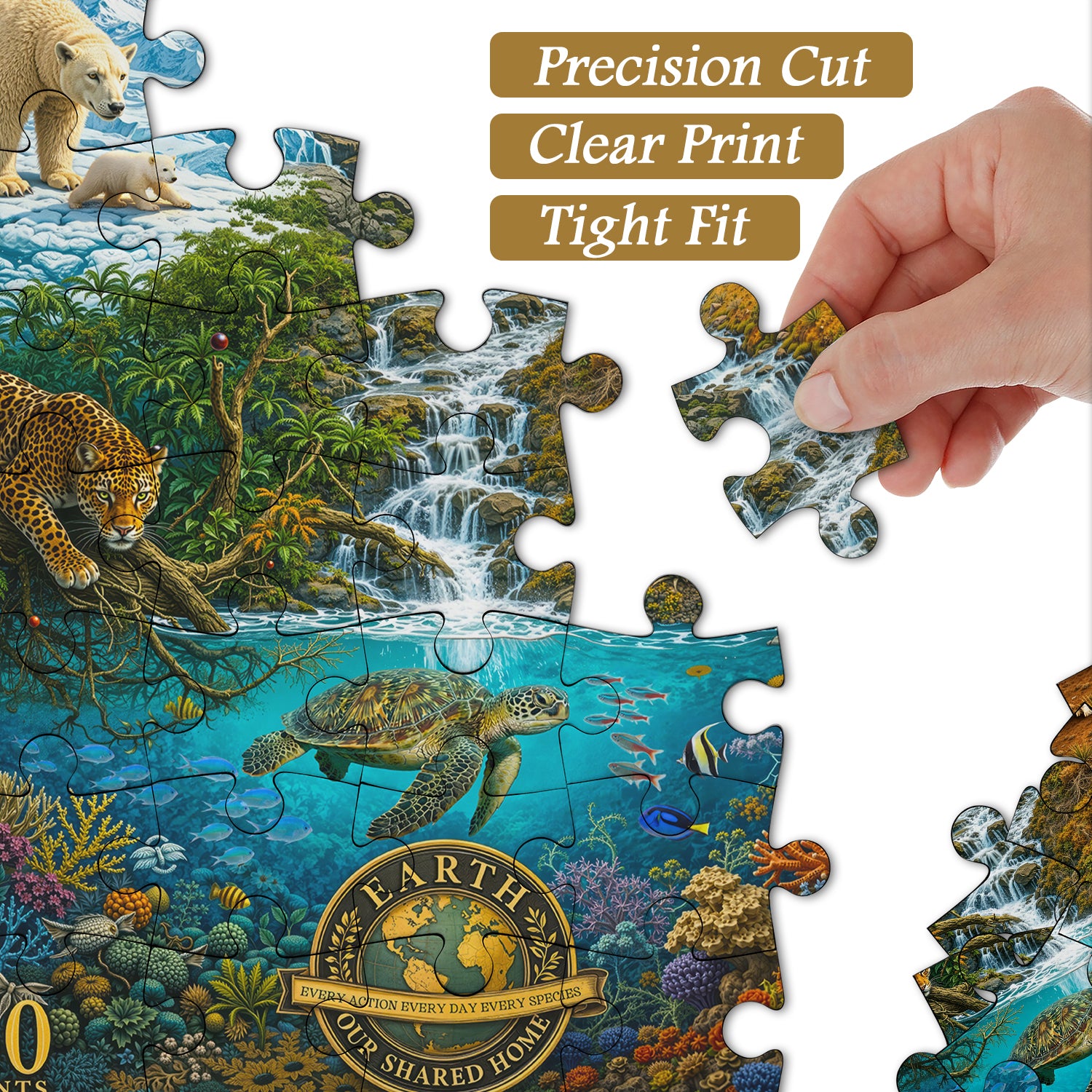 Puzzle de timbres sur la conservation du biome mondial 1000 pièces
