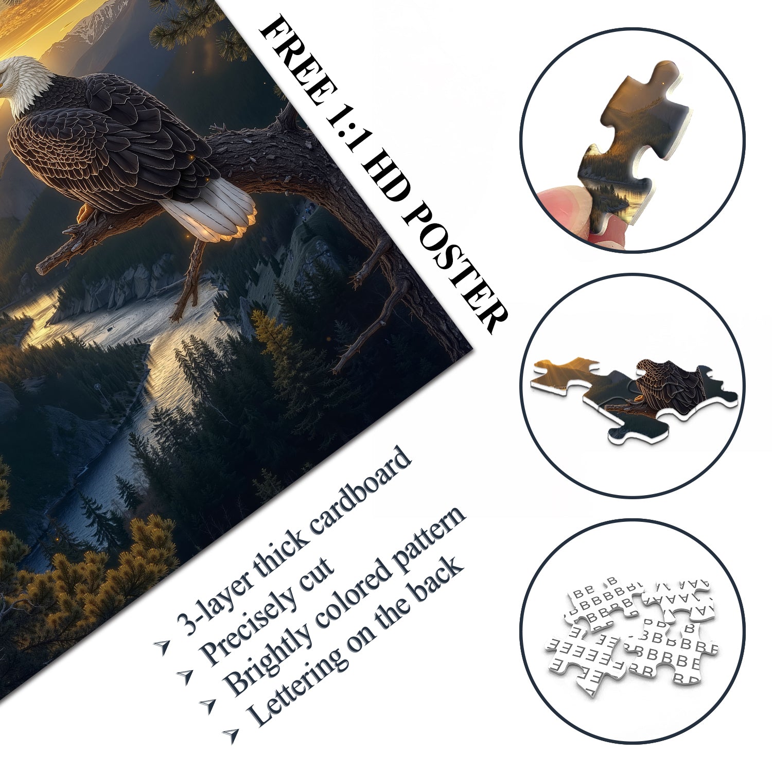 Puzzle Aquila al tramonto 1000 pezzi