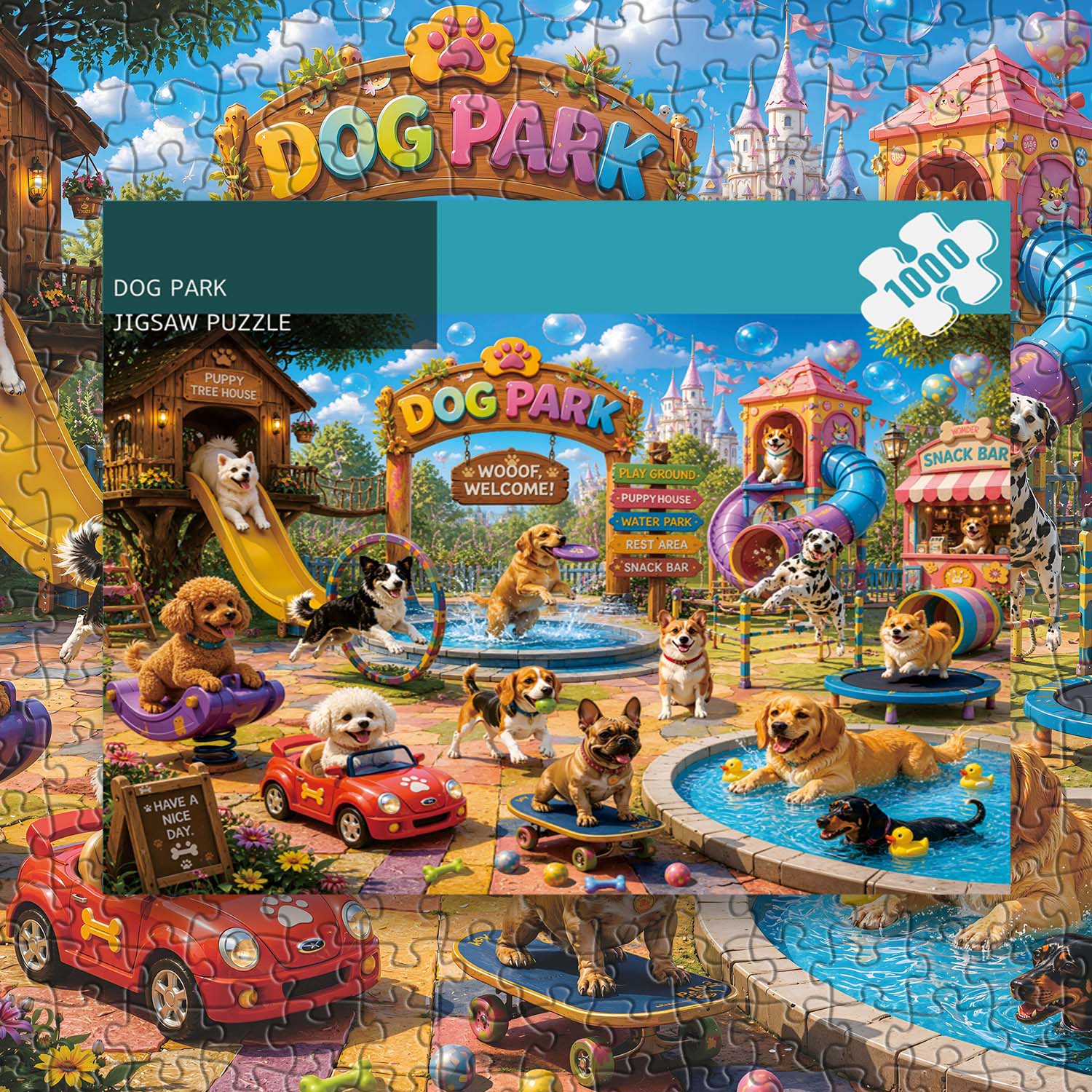 Hundepark-Puzzle 1000 Teile