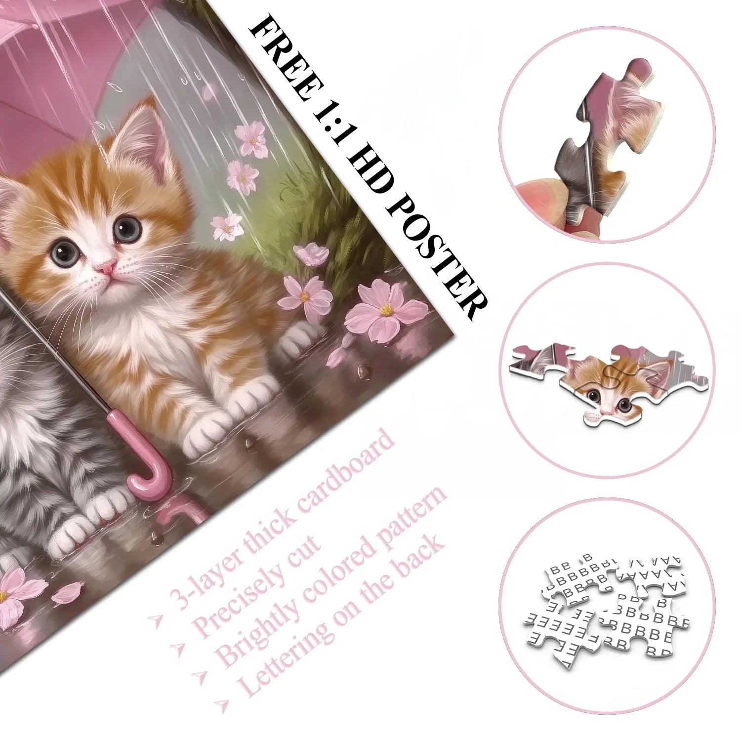 Rain Kittens Jigsaw Puzzle 1000 Pieces