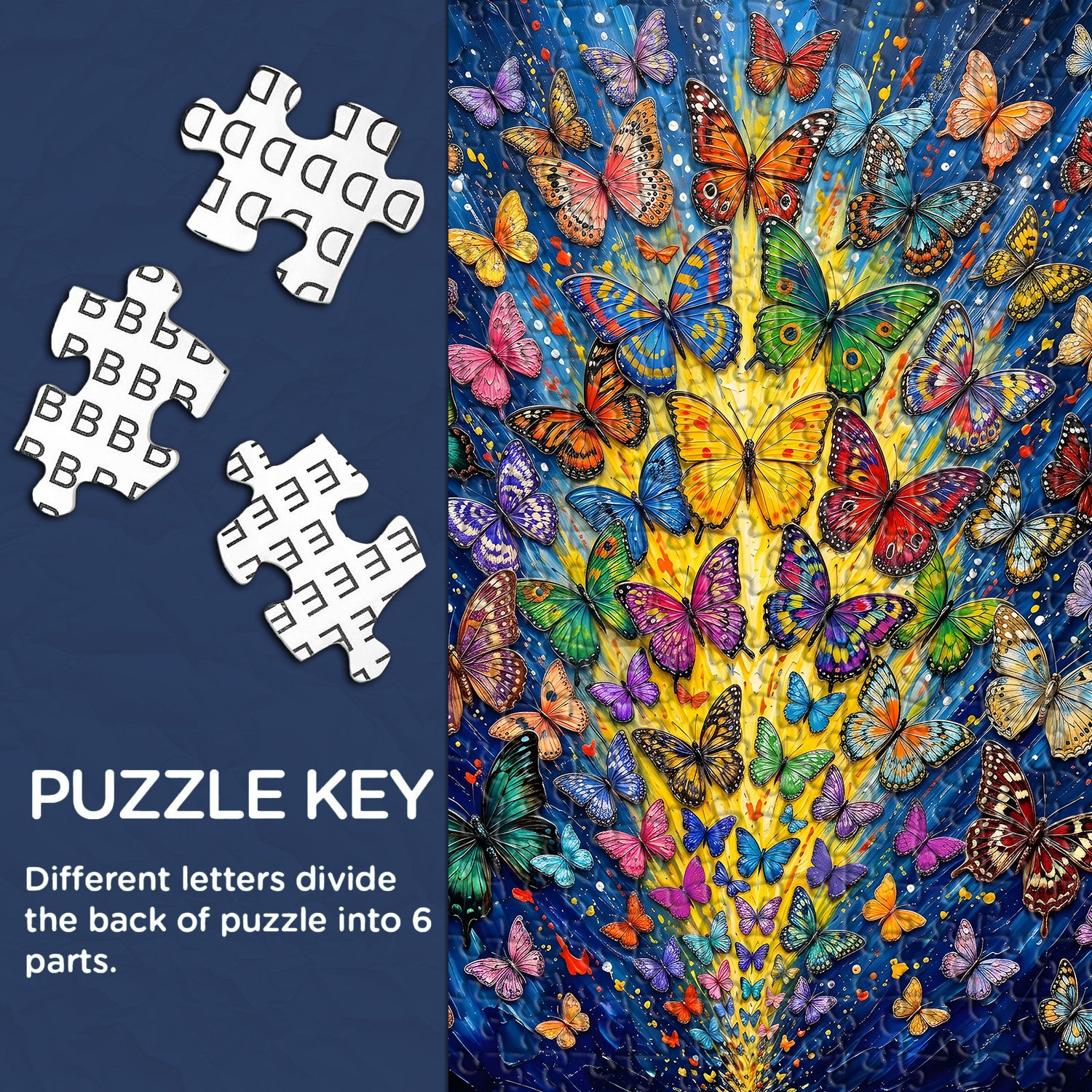 Colorful Butterfly Burst Jigsaw Puzzle 1000 Pieces