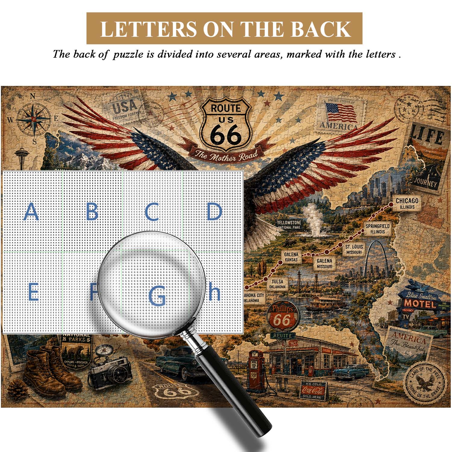 Puzzle del viaggio Route 66, 1000 pezzi