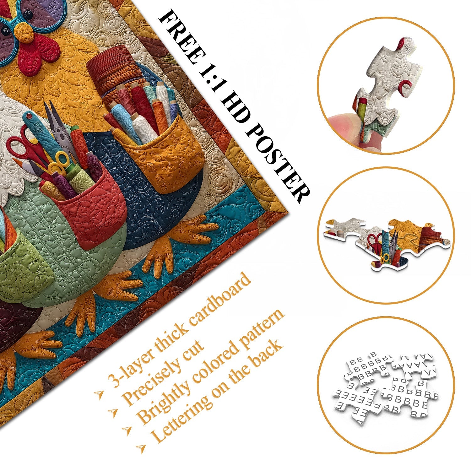 Sewing Chicken Jigsaw Puzzle 1000 Pieces