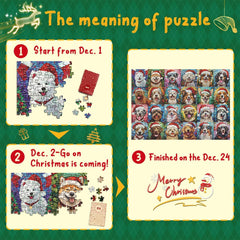 Frohe Christmas Dogs Advent Kalender Jigsaw Puzzle 1000 Stücke