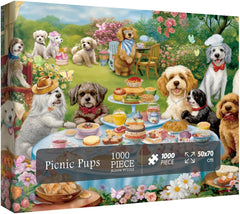 Chiots de pique-nique puzzles de puzzle 1000 pièces