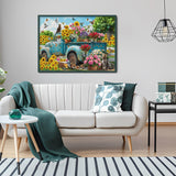 Flowers and Truck Jigsaw Puzzle 1000 Pieces