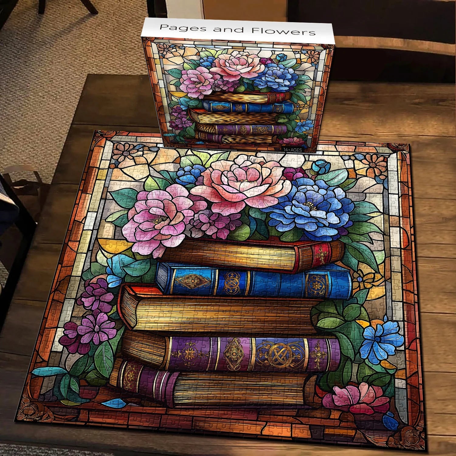 Seiten und Blumen Puzzle 1000 Stücke