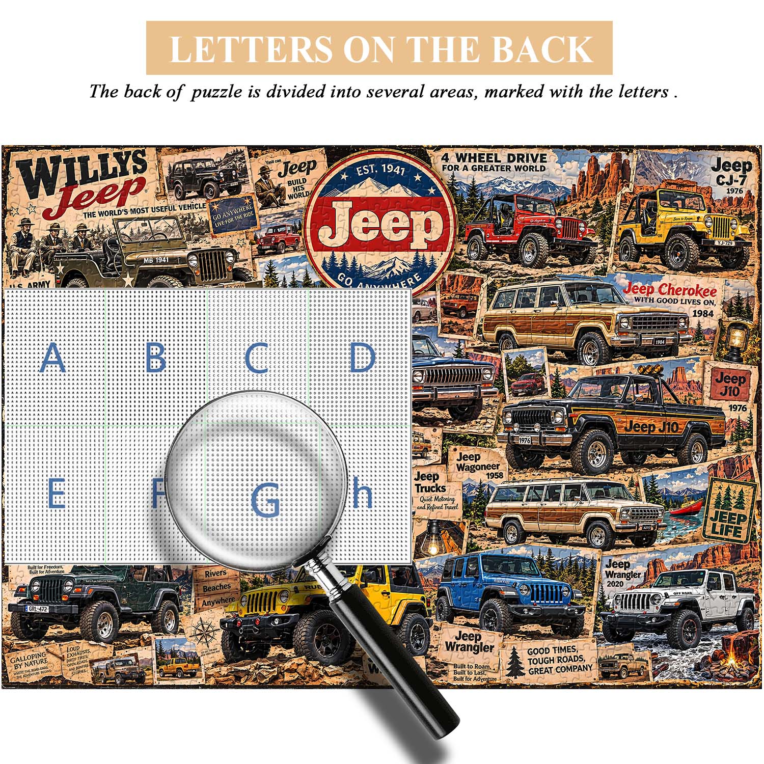 Puzzle retrò Jeep Off Road 1000 pezzi