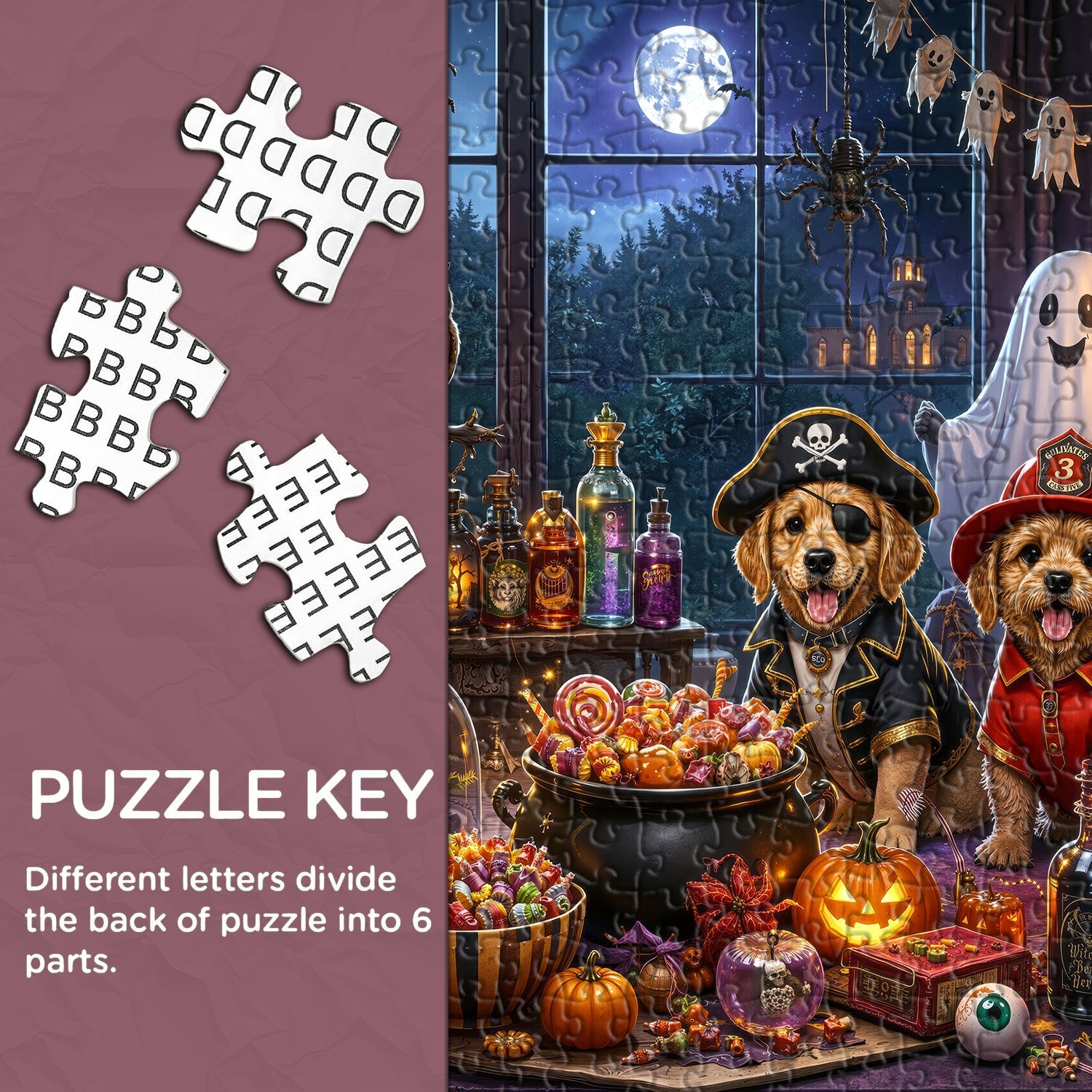 Cute Pets Halloween Night Jigsaw Puzzle 1000 Piece