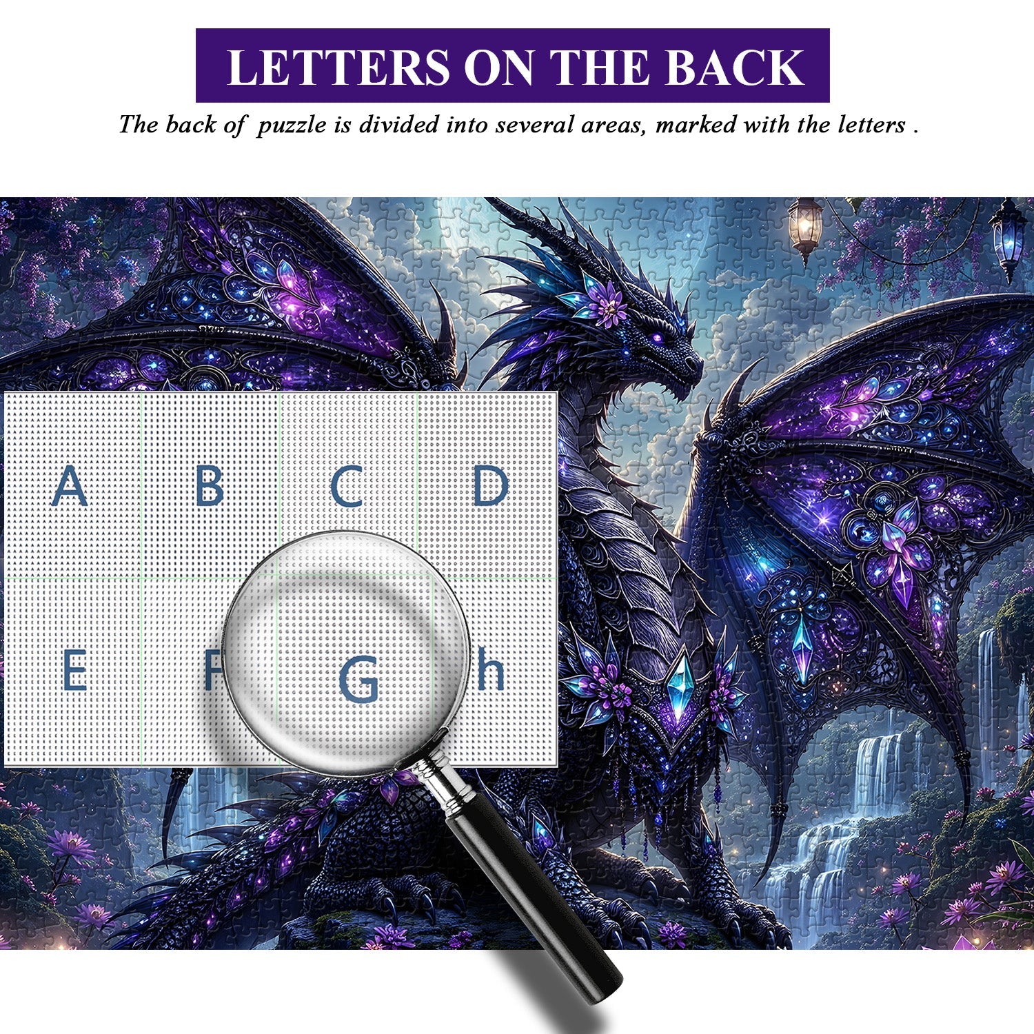 Lila Fantasy-Drachen-Puzzle, 1000 Teile