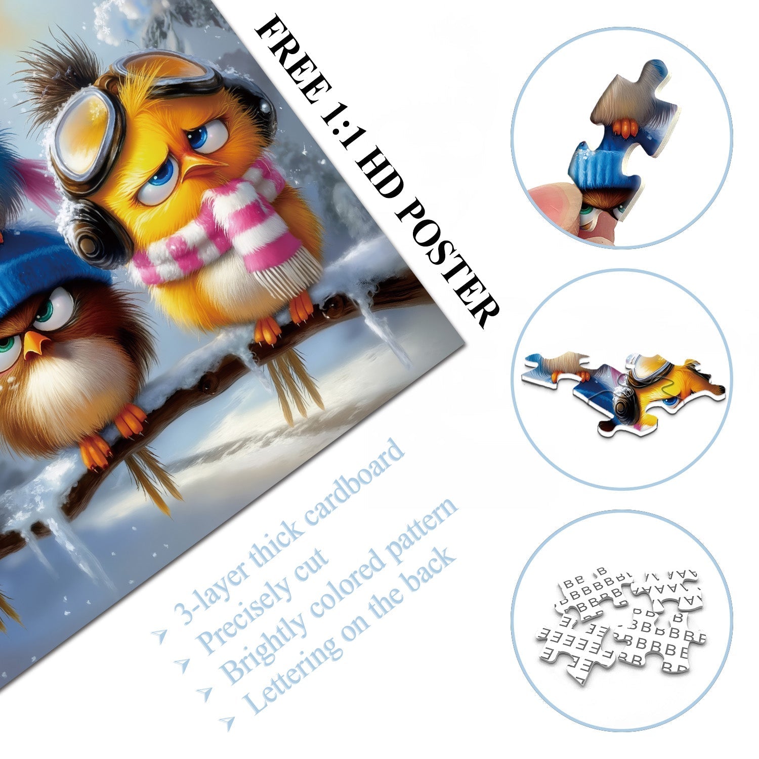 Wintergefiederte Freunde Puzzle 1000 Teile