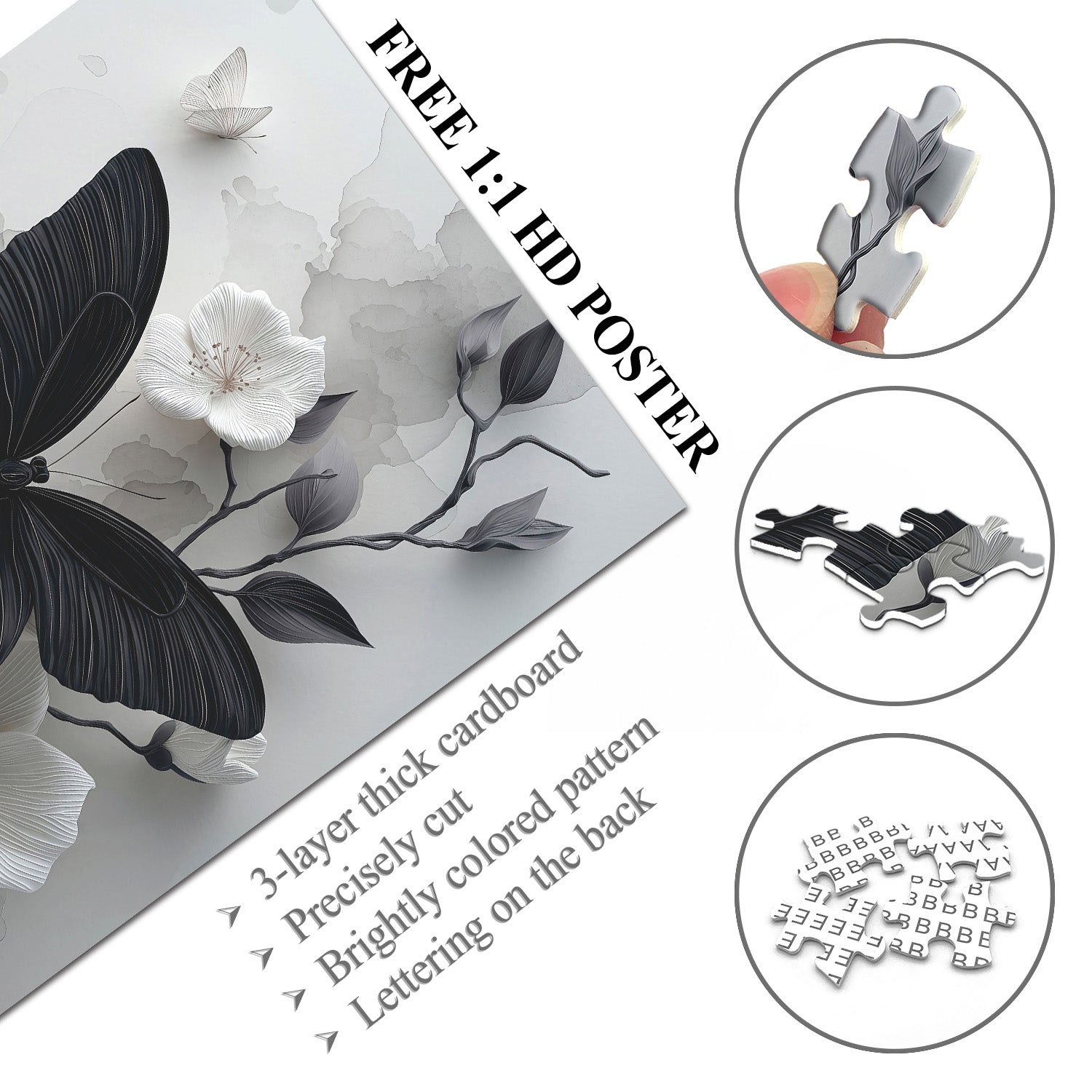 Puzzle con farfalla d'inchiostro, 1000 pezzi