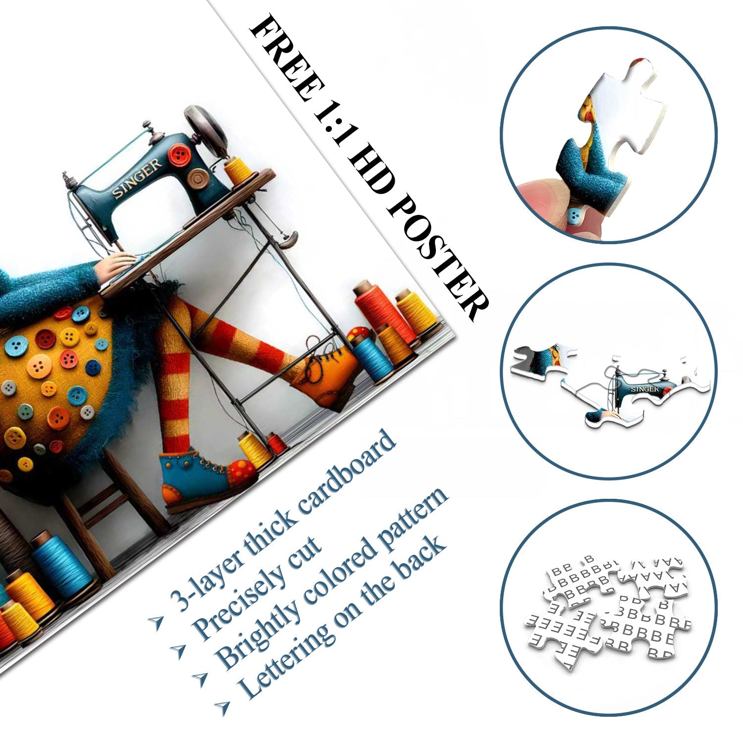Rompecabezas de niña cosiendo 1000 piezas